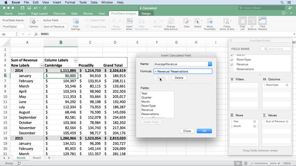 How To Make A Pivot Chart In Excel For Mac 2016